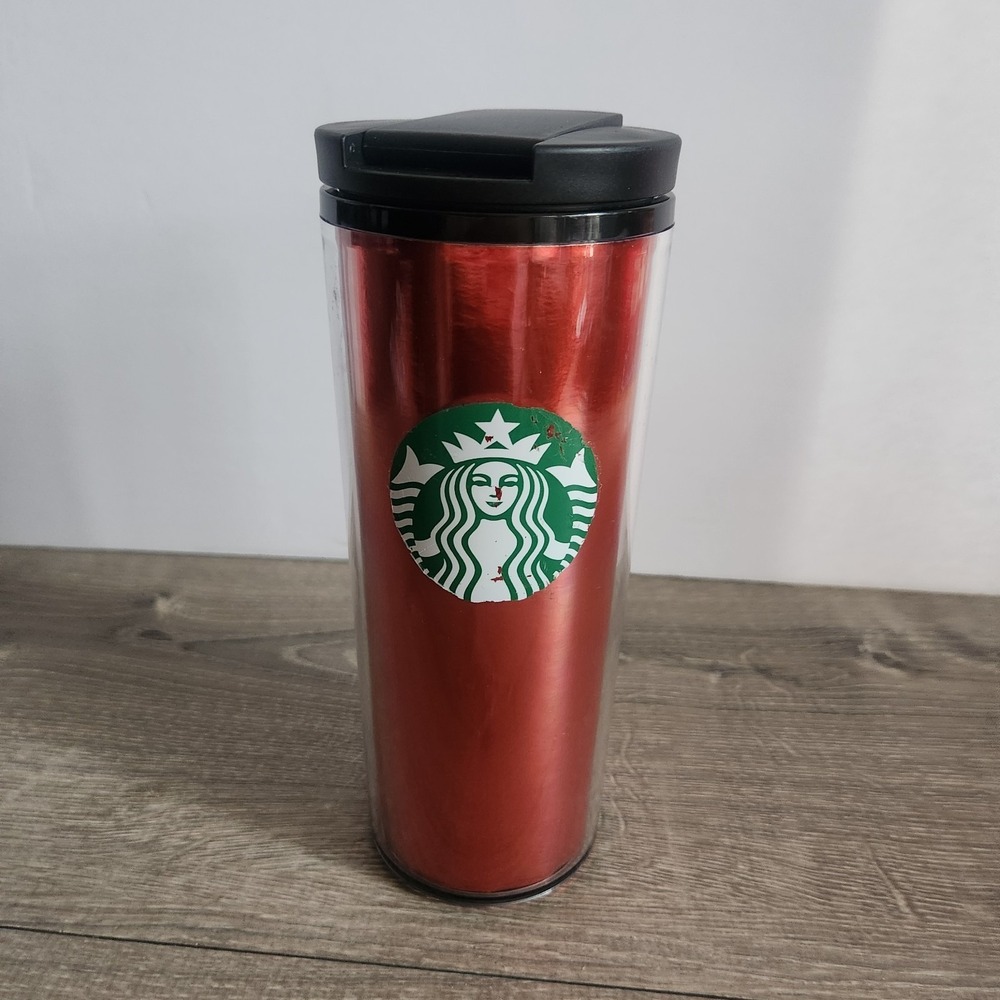 2020 Starbucks Travel Mug 16 oz Grande Red Acrylic Insulated Tumbler Flip Lid